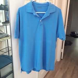 Bonobos Mens Short Sleeve 100% Cotton Blue Polo Shirt Standard Fit Large